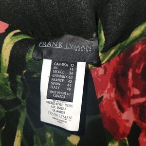 1990s Frank Lyman High Waisted Bold Chiffon Floral Print Palazzo Pants Size 12